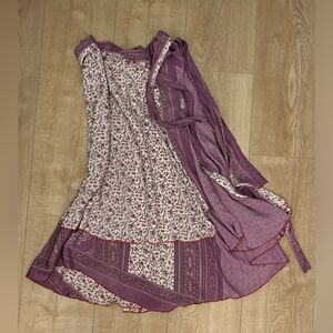 Silk Block Print Style Wrap Skirt